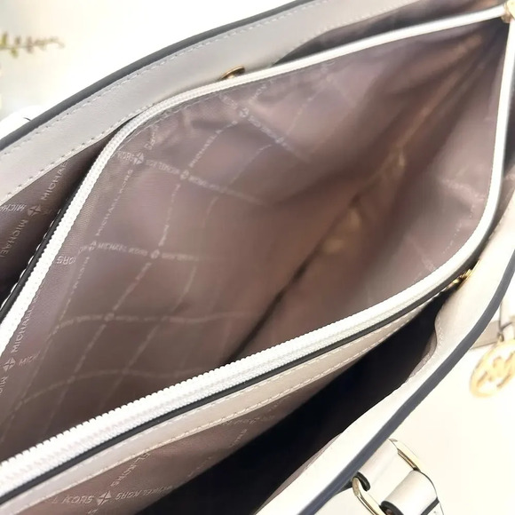 Michael Kors Sheila Large Signature Logo Tote Bag LT Cream MK - Picture 6 of 10